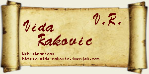 Vida Raković vizit kartica
